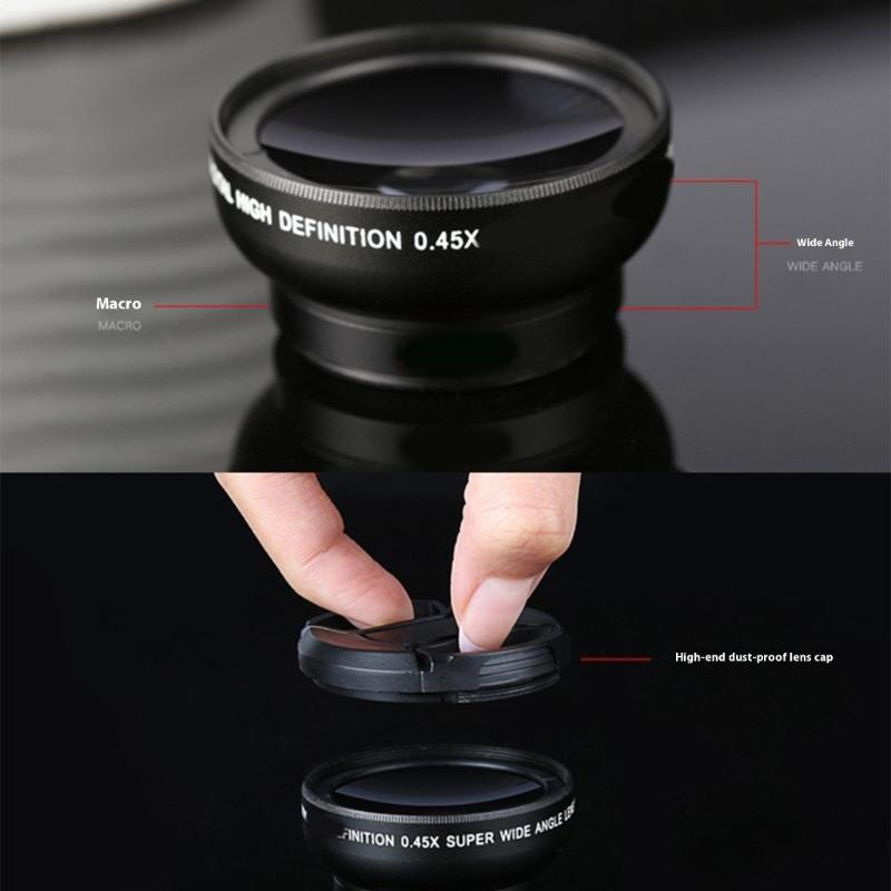 Adjustable Phone Camera Lens 0.45x Very Wide Angle Macro Photography Attachment Upgrades for Travel Outdoor Shoot
