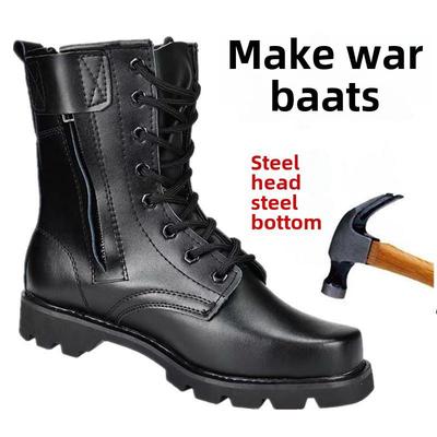 Wasserdichte Martin-Stiefel mit hoher Spitze und Stahlkappe für den Winter für Herren: Arbeitsstiefel aus Leder für den Schnee