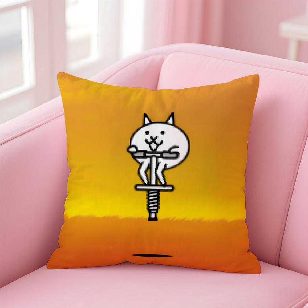 TD Cartoon Game The Battle CatsC Cushion Cover Pillow Case Soft Skin Friendly Fabric Concealed Zipper