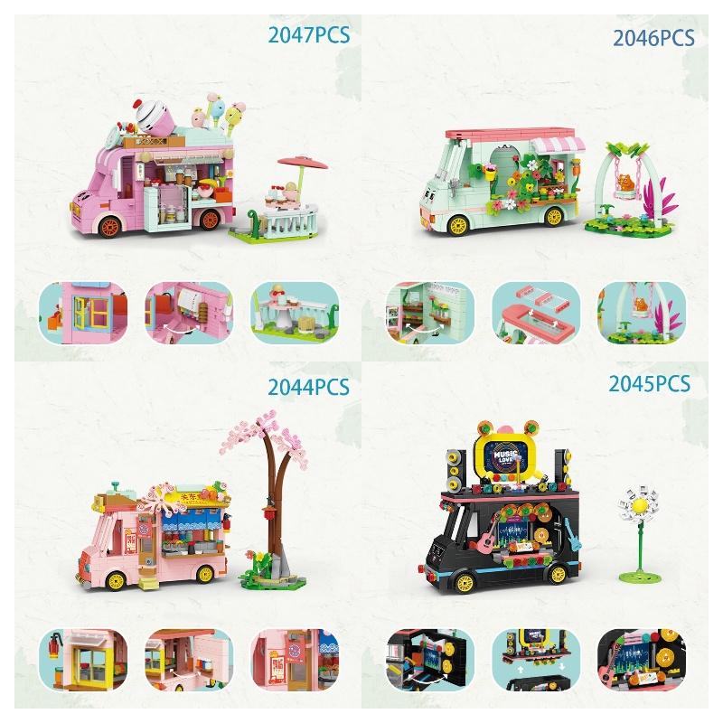 Cafe Street Scene Building Blocks For Girls Plastic Abs Material
