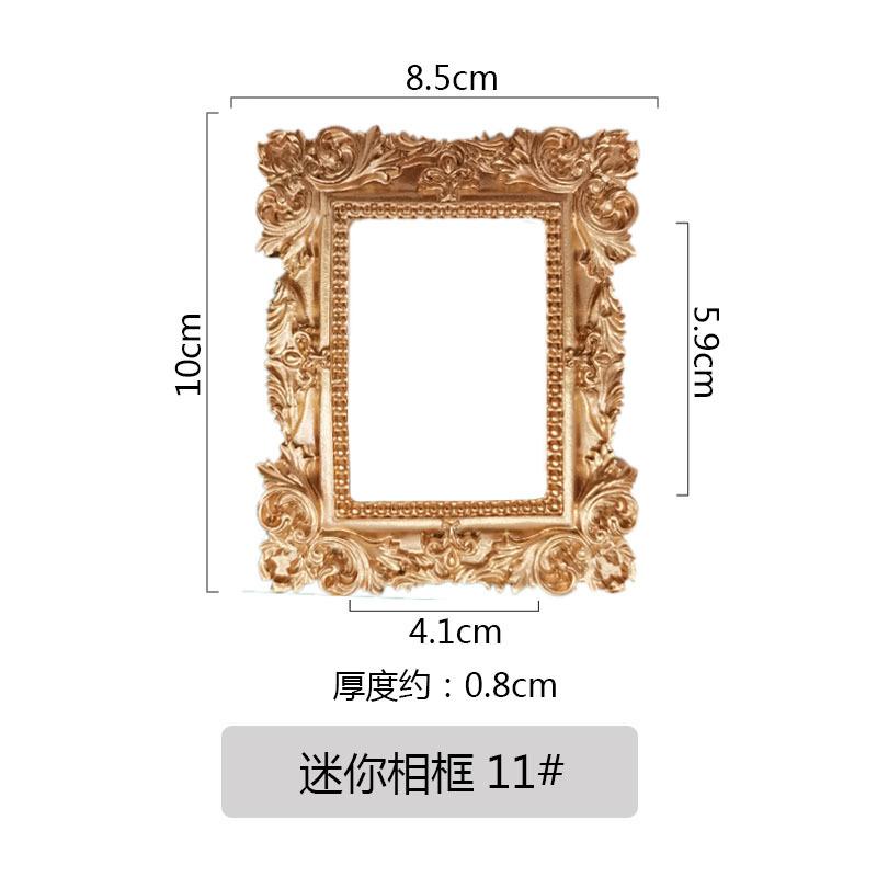 Mini Retro Guld Präglad Fotoram Julgransdekoration Tillbehör Hem Skrivbord Nagellack Smycken Fotografering Dekoration