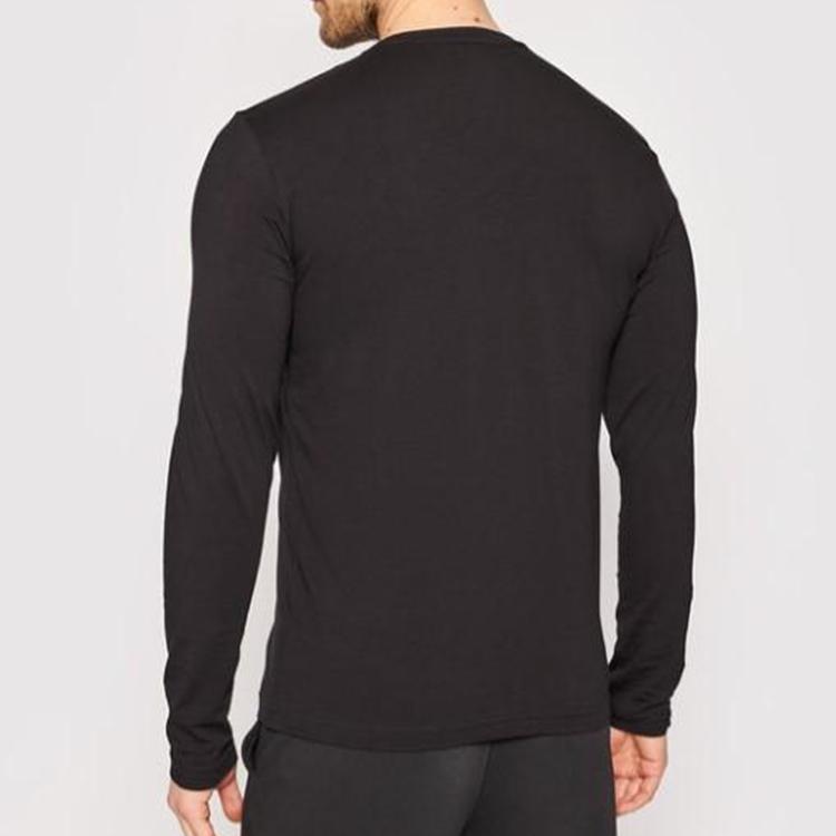 Emporio Armani EA7 FW21 Letter Round Neck Long Sleeve T-Shirt Men Tops Black 3KPT64-PJ03Z-1200