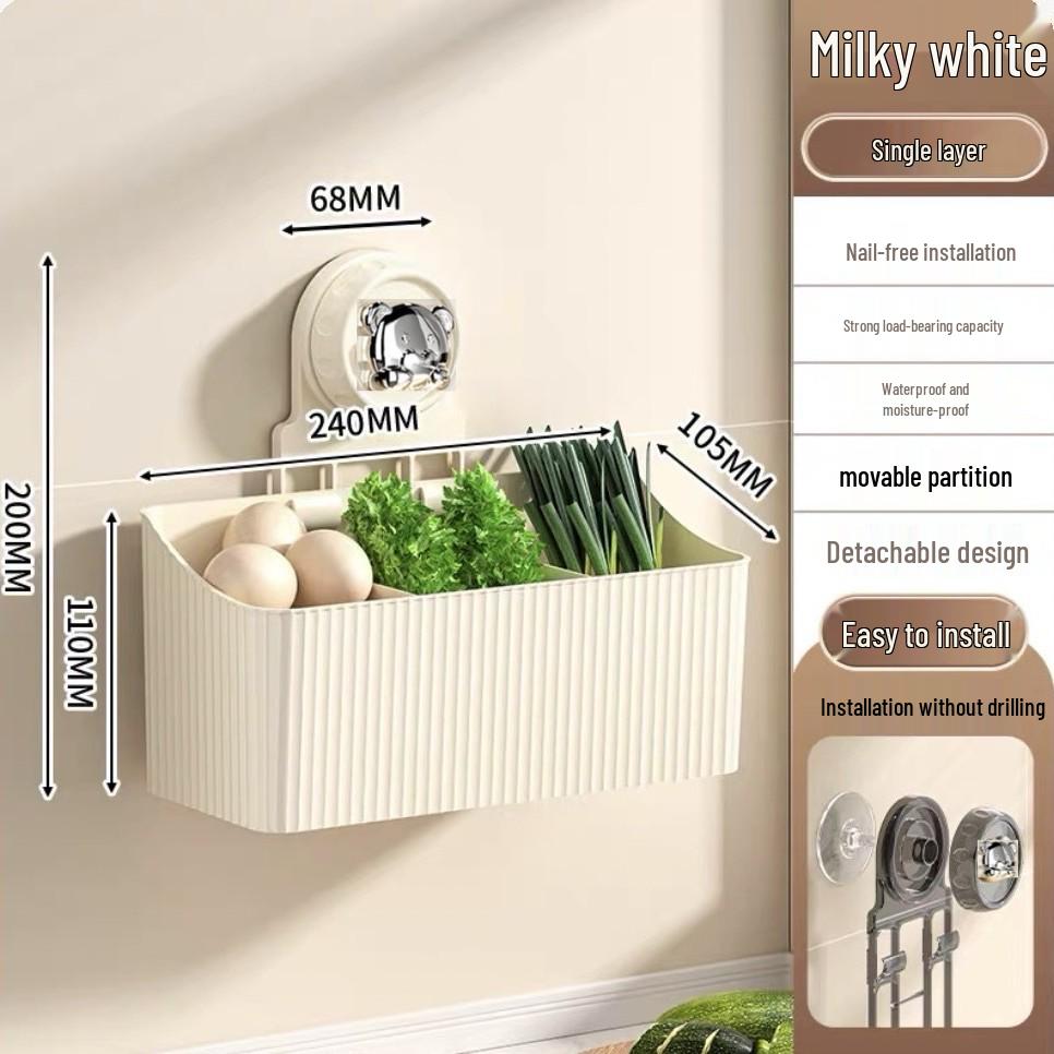Punch-Free Wall-Mounted Garlic & Onion Storage Basket