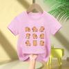 Cute Capybara Loves Bubble Tea Print Kids TShirt Summer Childrens Cartoon Shortsleeved Casual Tops Boys and Girls Clothing