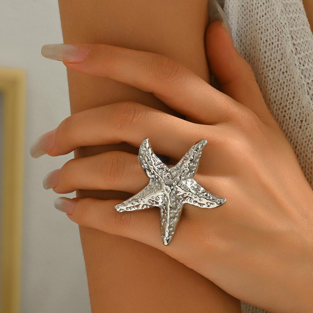 Geometric opening bracelet European and American jewelry summer ocean elements beach vacation wind starfish ring female