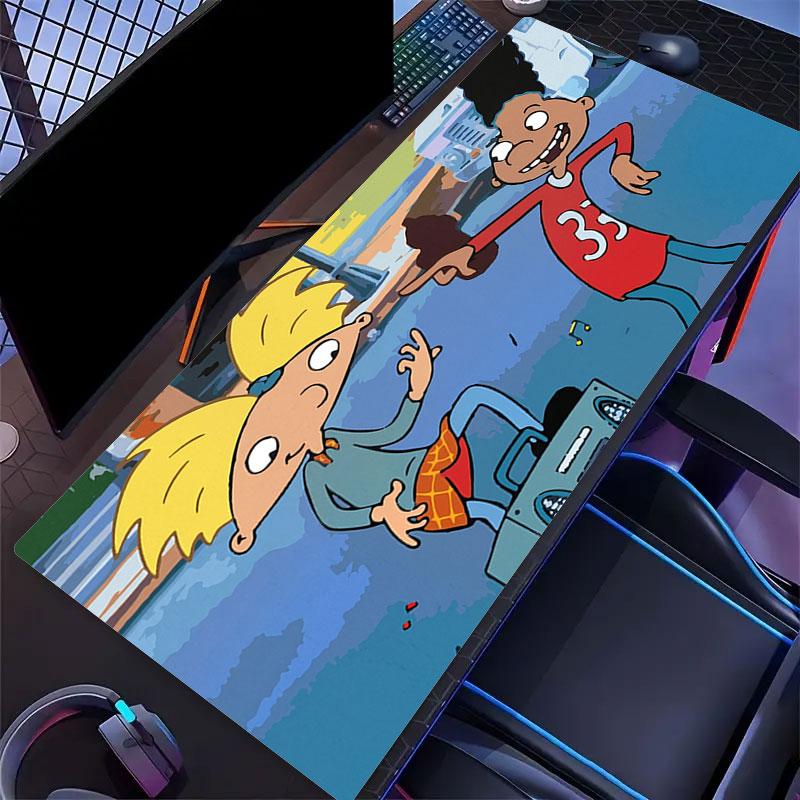 Hey Arnold! Mouse Pad, Large Gaming Desk Mat, Non-slip XXL Mousepad for Laptop & Tablet, Mini PC Playmat with Stitched Edges