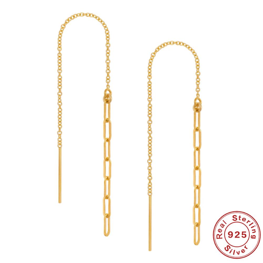 S925 Sterling Silver Tassel Diamond Mini Triangle Earrings Paper Clip Earrings Earrings Earrings Temperament Earrings Women