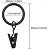 Curtain Rings With Clips, Decorative Rings, Rustproof, Vintage Style, 2.5 Cm