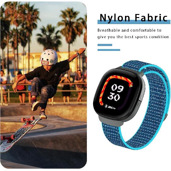 3-Pack Nylon Bands Compatible with Google Fitbit Ace LTE (2024), Breathable Sport Replacement Straps Soft Adjustable Solo Loop Nylon Wristband for