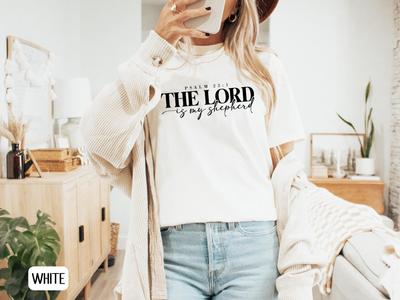 Christian Bible Verse T-Shirt, The Lord Is My Shepherd, Garment-Dyed