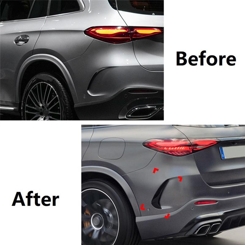 Für Mercedes Benz GLC Klasse X254 AMG Line 2024 Heckstoßstangen Zierleiste Lippe Spoiler Kotflügel Canards F Teile , Schwarz