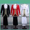 Königlicher Prinz Renaissance Mittelalterliche Männer Cosplay Kostüm Mantel und Hose Set