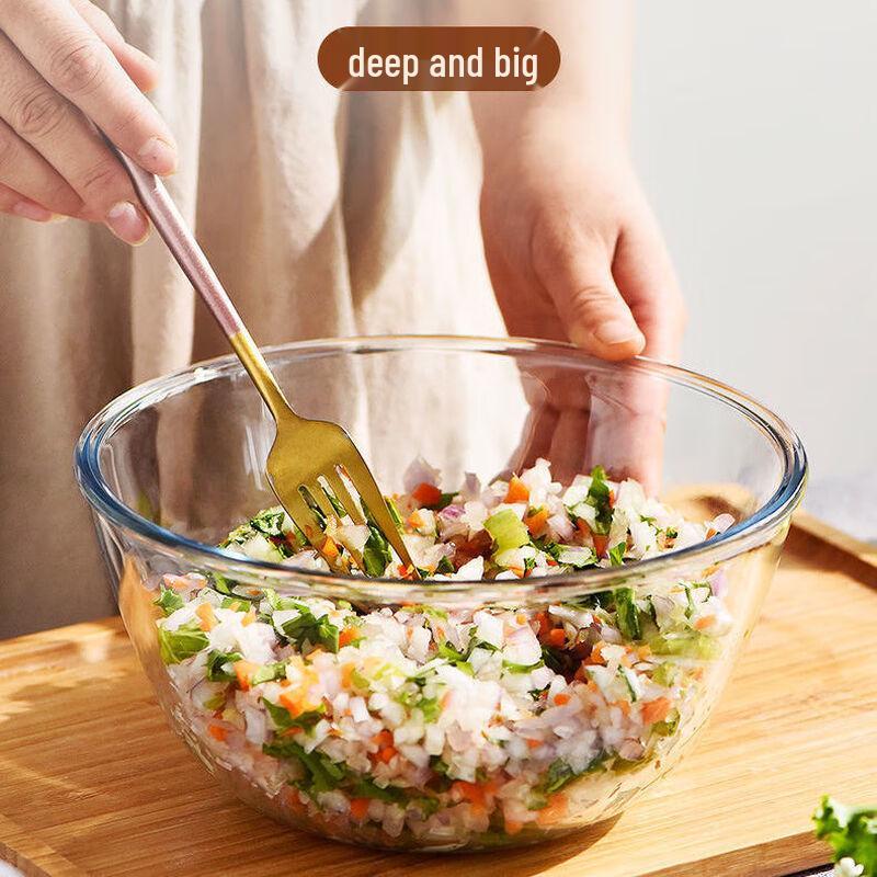 Hitzebeständige Glas-Teigschüssel zum Mischen und Gehenlassen