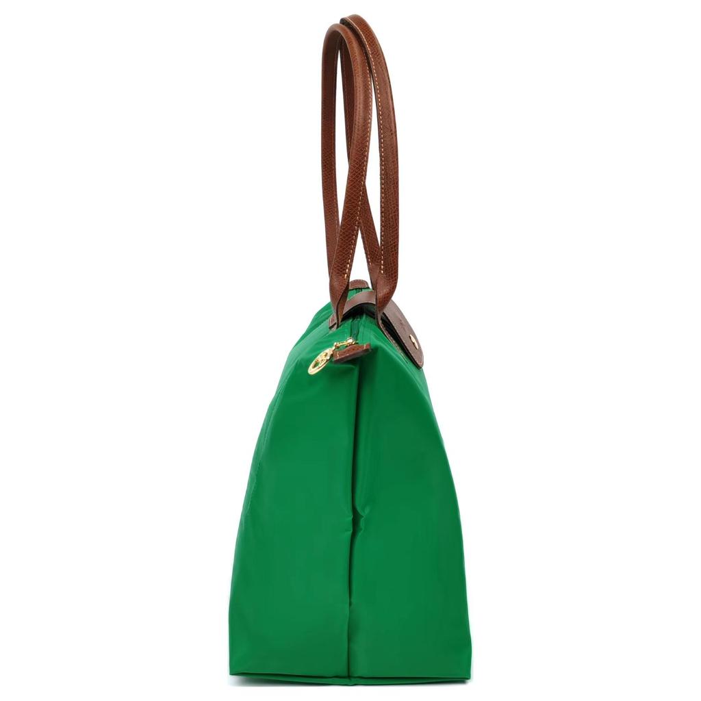 Longchamp Bolsa Tote Plegable con Cierre de Cremallera y Broche de Presión de Lona Reciclada para Empanadillas Mujeres bolsos tote Verde Esmeralda 1899089P88