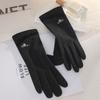 Warm Gloves Single Layer Women's Elegant Lace Houndstooth Outdoor Riding Cold Proof and Wind Proof Touch Screen Autumn and Winter Gloves