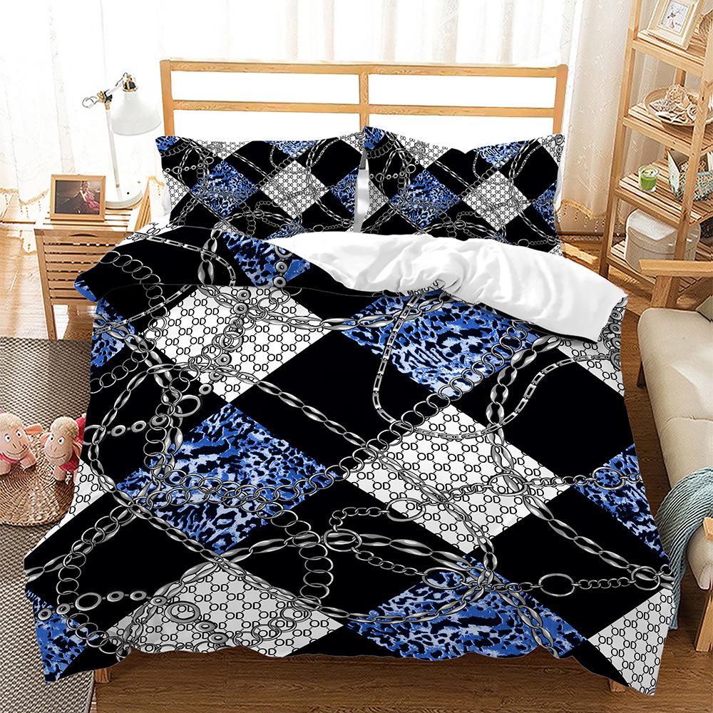 

Bed Three-Piece Chain Line Quilt Set Three-Piece 3D Digital Printing Kit Four-Piece Set 135 * 200 (two-piece set) 90g