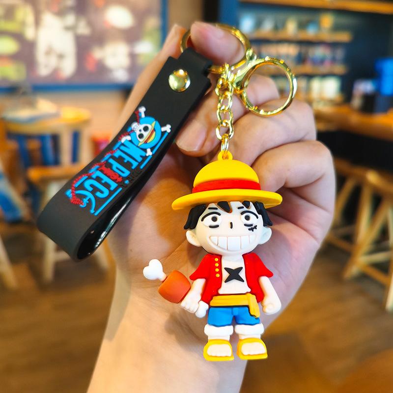 One Piece Series Luffy Ace Zoro Keychain Cross-border Popular Claw Machine Prize Gift for Girls On Festivals Kawaii Cute
