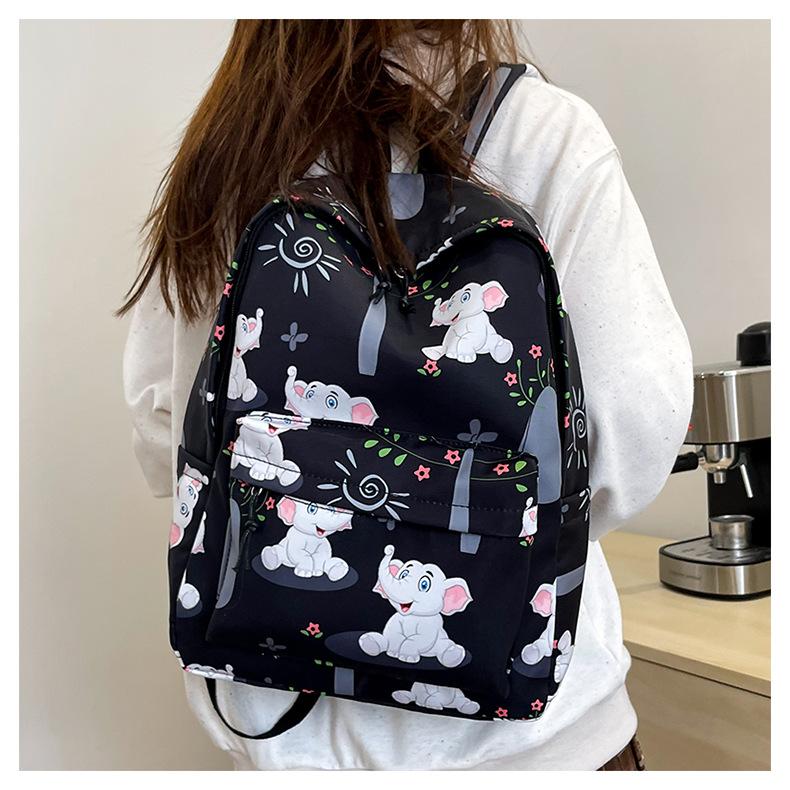 Schoolbag1011 school season summer new high print baby elephant pattern casual fashion backpack