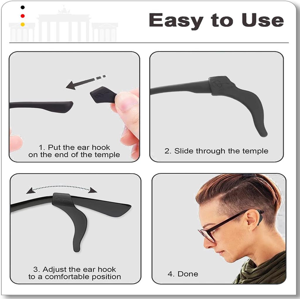 2/40pcs Anti-slip Silicone Ear Grip Glasses Eyeglasses Leg Ear Hook Stopper Bracket Fastener Accessories Temple Tip