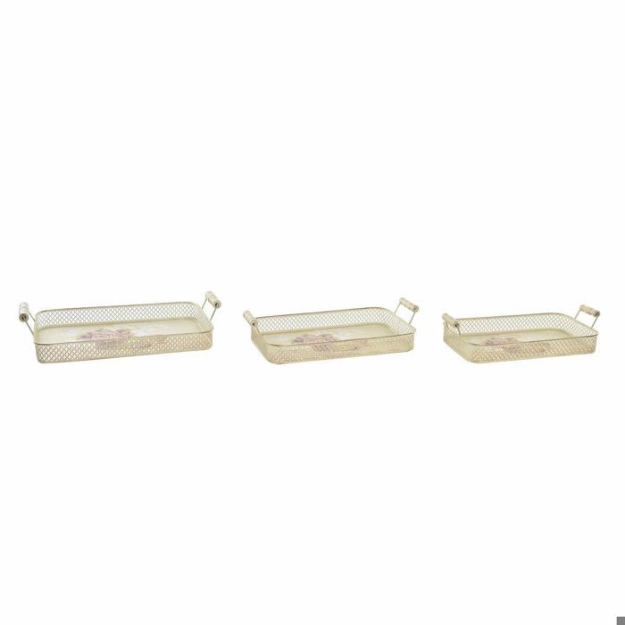 Jeux de plateaux - DKD HOME DECOR - Rose - Métal - Aluminium - 40x21x8 cm (x3)