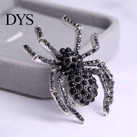 Vintage Women Rhinestone Inlaid Spider Brooch Pin Bag Badge Lapel Jewelry Gift