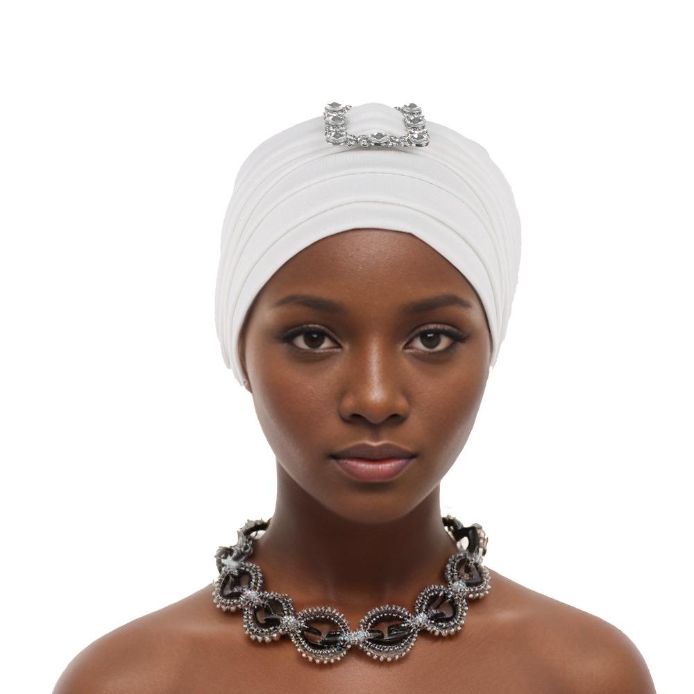 JYL TS DIY Трансграничный Новый Эластичный Тюрбан-Кепка Цветочный Мусульманский Этнический Шляпа White_M(56-58cm） медный красный