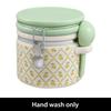 Stoneware Medium Canister with Lid and Ceramic Spoon Floral Decor Kitchen Storage Airtight Food Container Kitchen Organization
