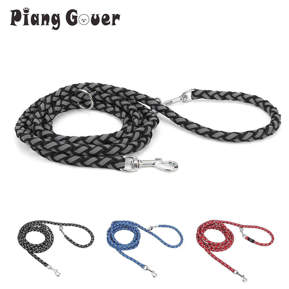 Multi-functional Double Buckle Reflective Dog Leash Double-ended Long Rope Dog Leashes Outdoor Training Run