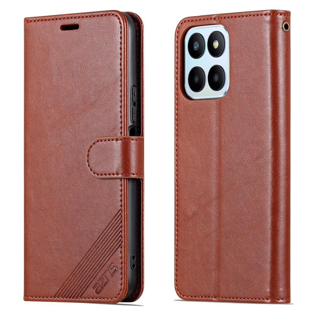 

AZNS Phone Case for Honor 70 Lite 5G Mobile Phone Cover PU Leather Stand Wallet Protective Shell Brown