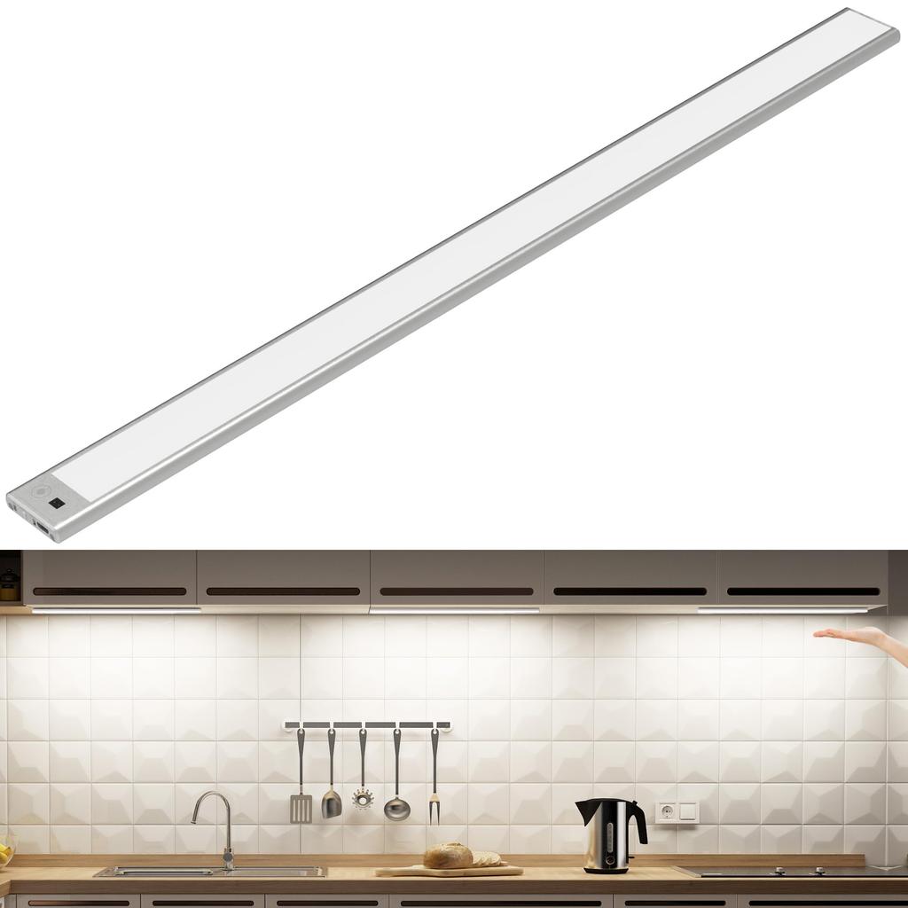SOAIY Touchless Kitchen Bar Light, Hand-Hover Sensor Control, Contactless Sensor Light, Rechargeable, Under-Shelf Light, Color and Brightness