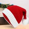 Cappello di Natale Lavorato a Maglia Bianco Pompon Fatto a Mano Risvolto Termico Travestimento Accessori Costume Filato di Lana Donna Uomo Unisex Berretto Babbo Natale per Esterno