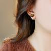 Luxury Champagne-Colored Pearl Square  Earrings Women'S Personalized Two-Wear Style Earrings  Jewelry Gifts