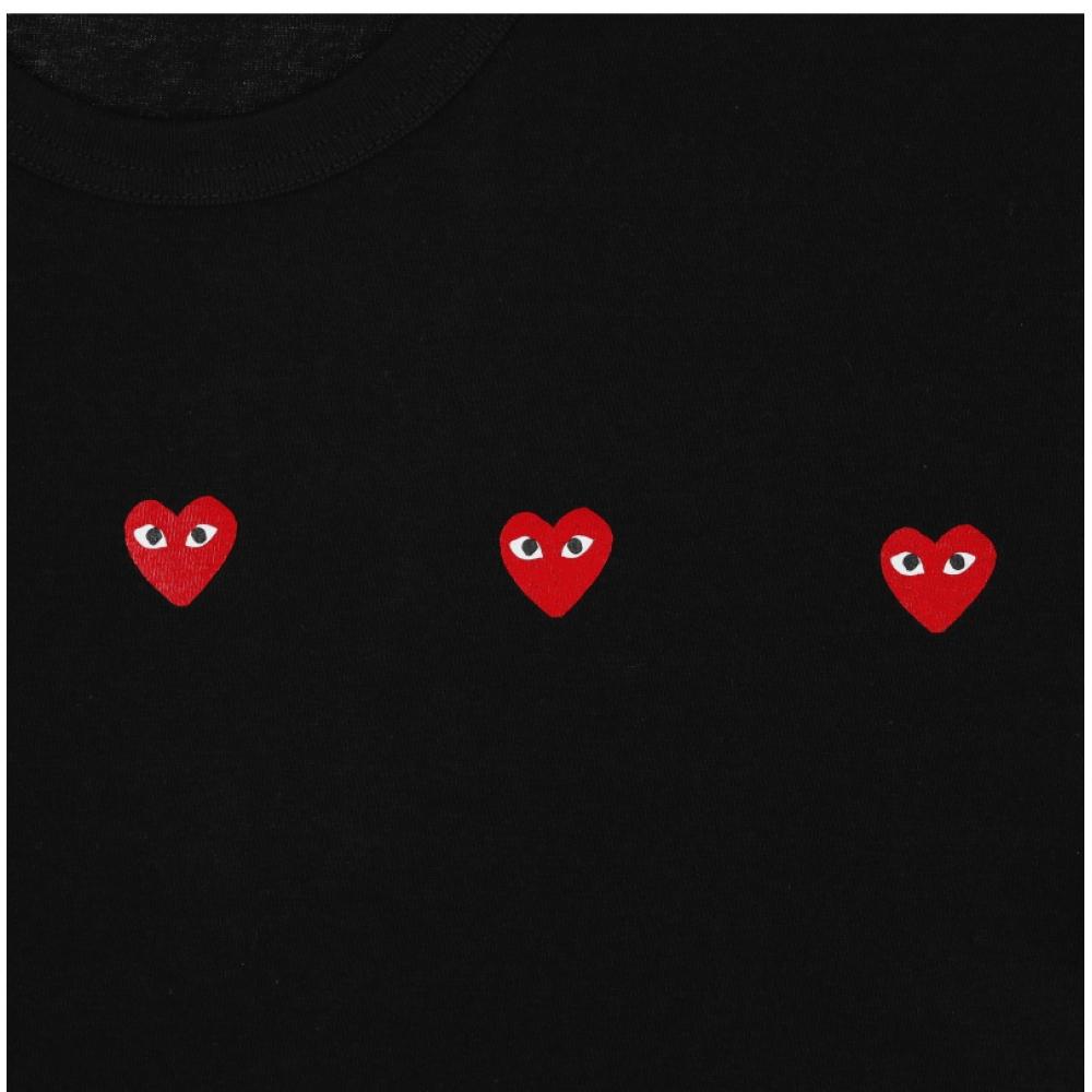 Comme Des Garcons Ax T337 051 1  p1T337 1  Play Play Triple Heart Waffen Common Short Sleeve Tee