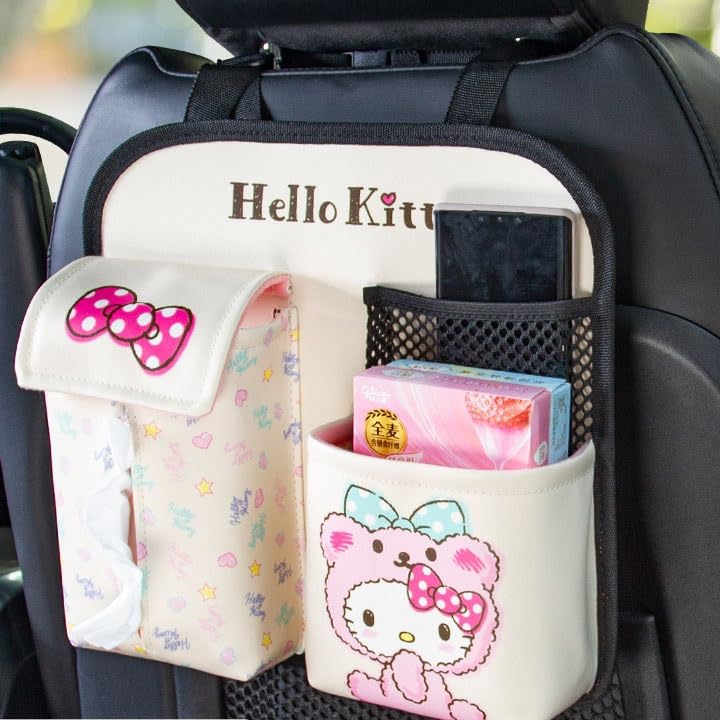 Hello Kitty Car Seat Back Bag, Multifunctional Hanging Bag, Tissue Box, Car Storage, Baby