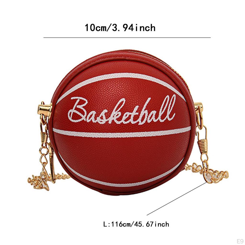 Basketball Shaped Purse Casual Shoulder Bag for Outdoor Commuting Vacation Work