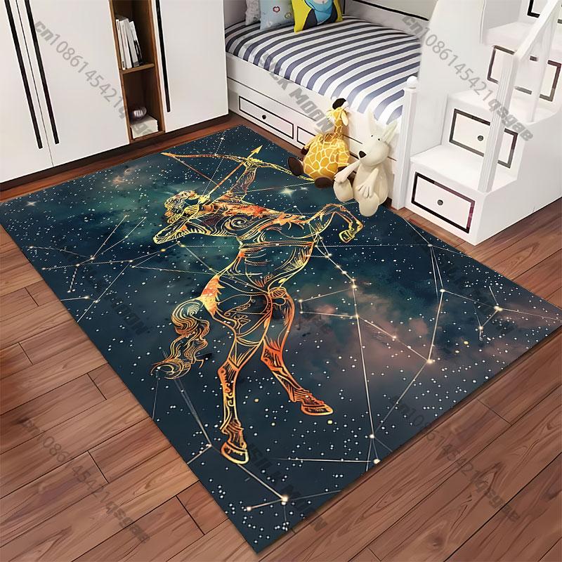 Sagittarius Constellation Celestial Archer Carpet Yoga Living Room Room Decor Children's Crawling Mat Doormat Area Rug