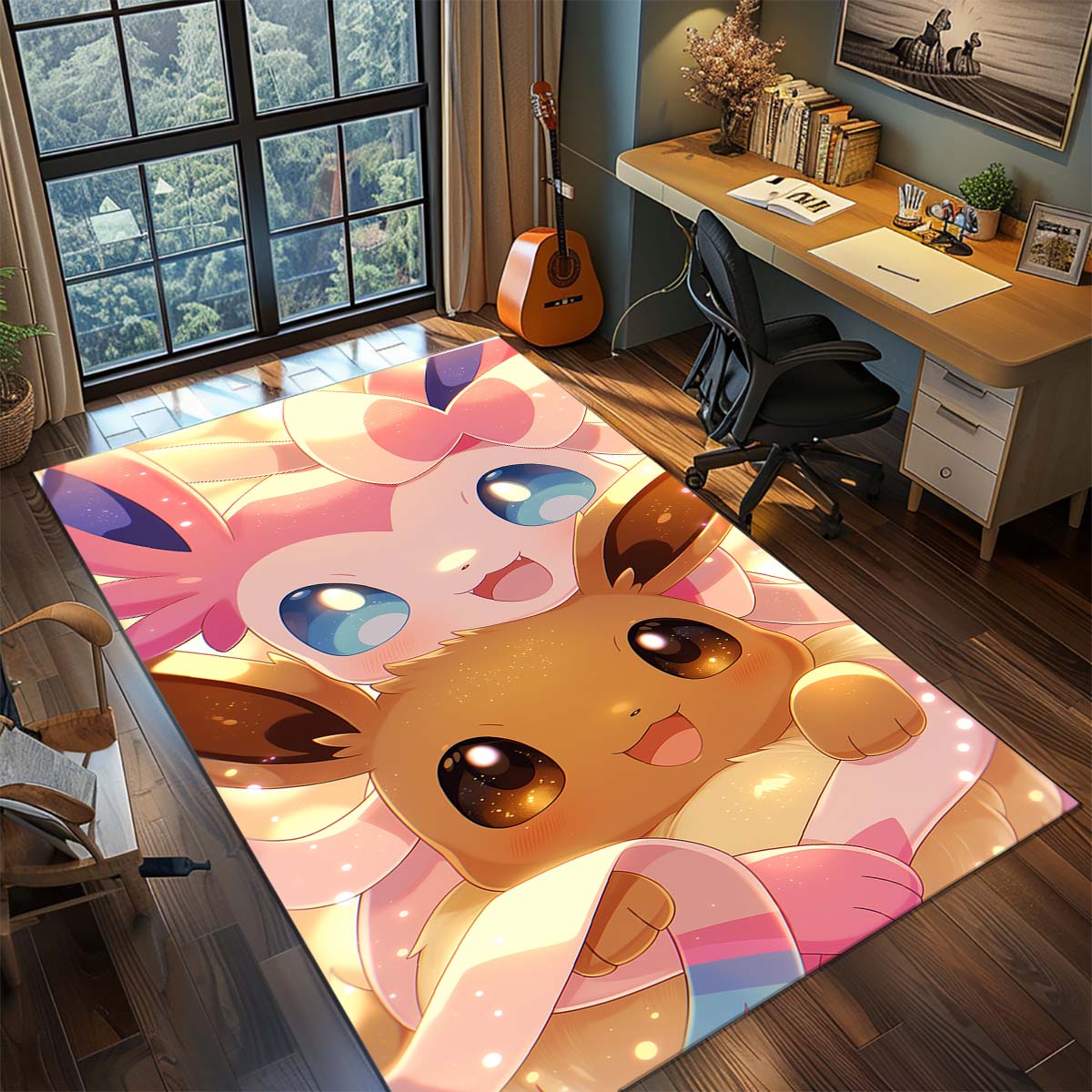 

Pokemon Anime Rug Carpet Large Area Rug Non Slip Washable Floor Mat Gamer Room Bedroom Home Decor -QJY 60x90cm