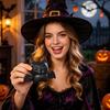 Black Glitter Bat Figurine Halloween Squeeze Stress Ball Soft TPR Slow Rising Fidget Toy Durable for Anxiety Relief Cute Decompression Decor Trick