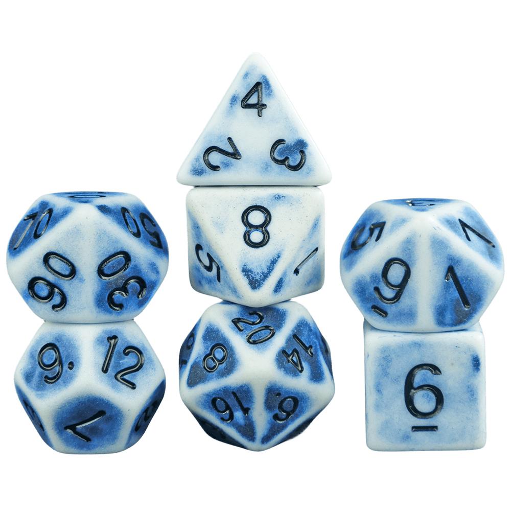 Retro DND Dice Set 7pcs Polyhedral Dice for D&D RPG Roll Playing Tabletop Dices Complete D4 D6 D8 D10 D12 D20 with Tube