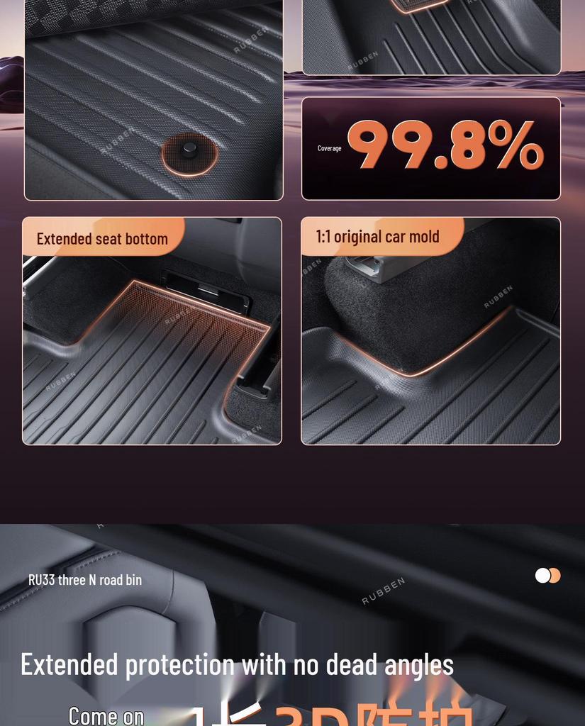 Tesla Refreshed Model 3/Y TPE Floor Mats for Interior Protection and Decoration