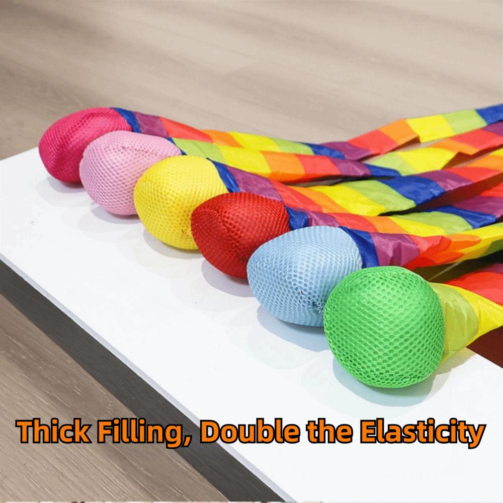 2Pcs Soft Ball Soft Tail Meteor Ball Rainbow Tail Kindergarten Hand Throwing Ball Sensory Training