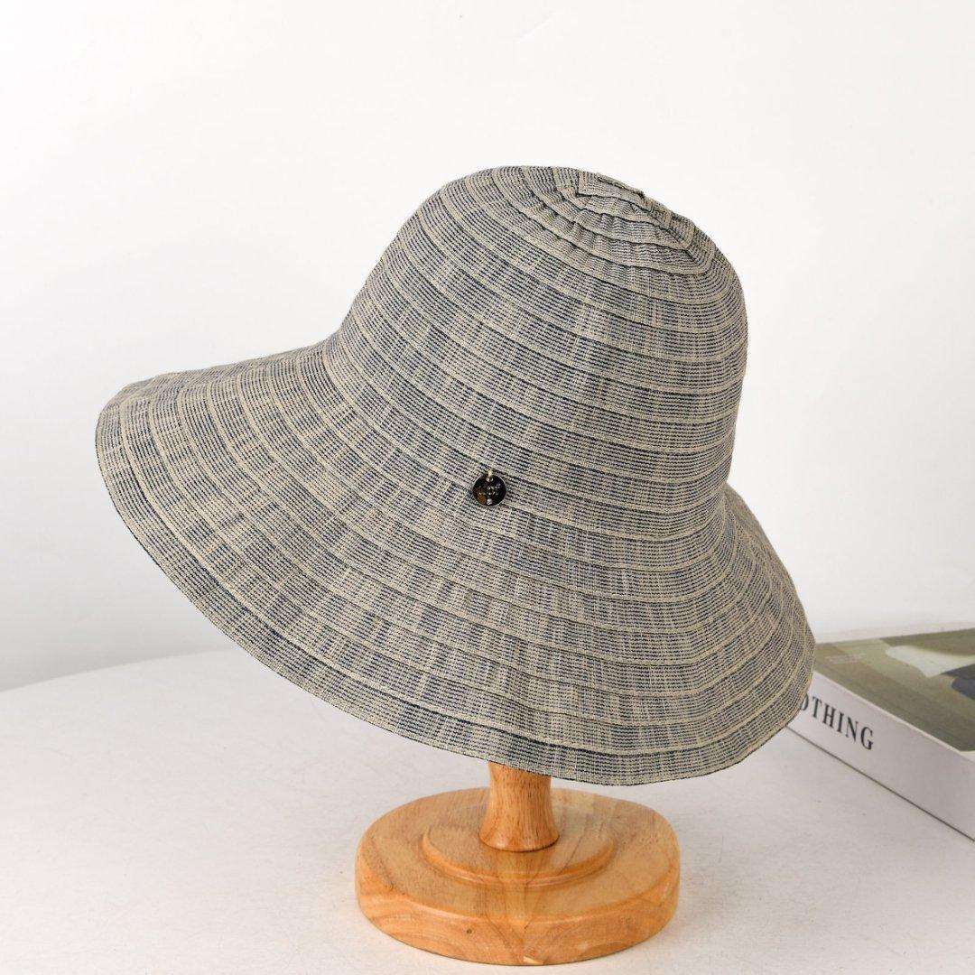 

Women Sun Hat Korean Fashion Striped Outdoor Travel Sunscreen Beach Summer Hats For Women Wide Brim Fisherman Cap Female New 56-58cm кавовий