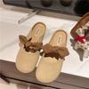 Fairy style bow bag head half slippers female summer wear 2025 new fashion soft bottom French out cool slippers