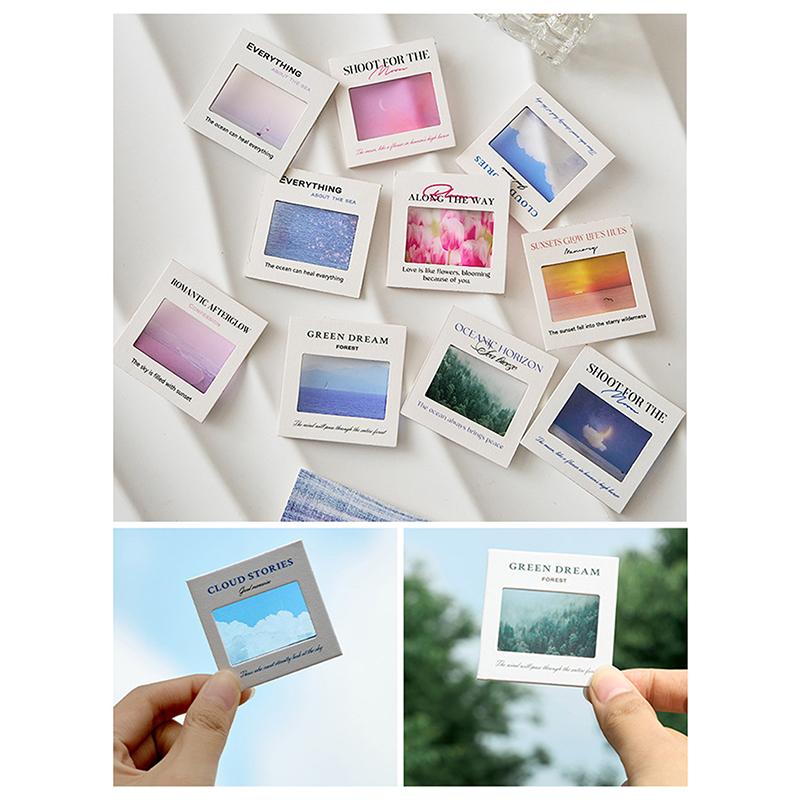 Translucent Landscape Film Bookmark Aesthetic Book Page Reading Accessories Diy Decorative Card Pendant Keychain