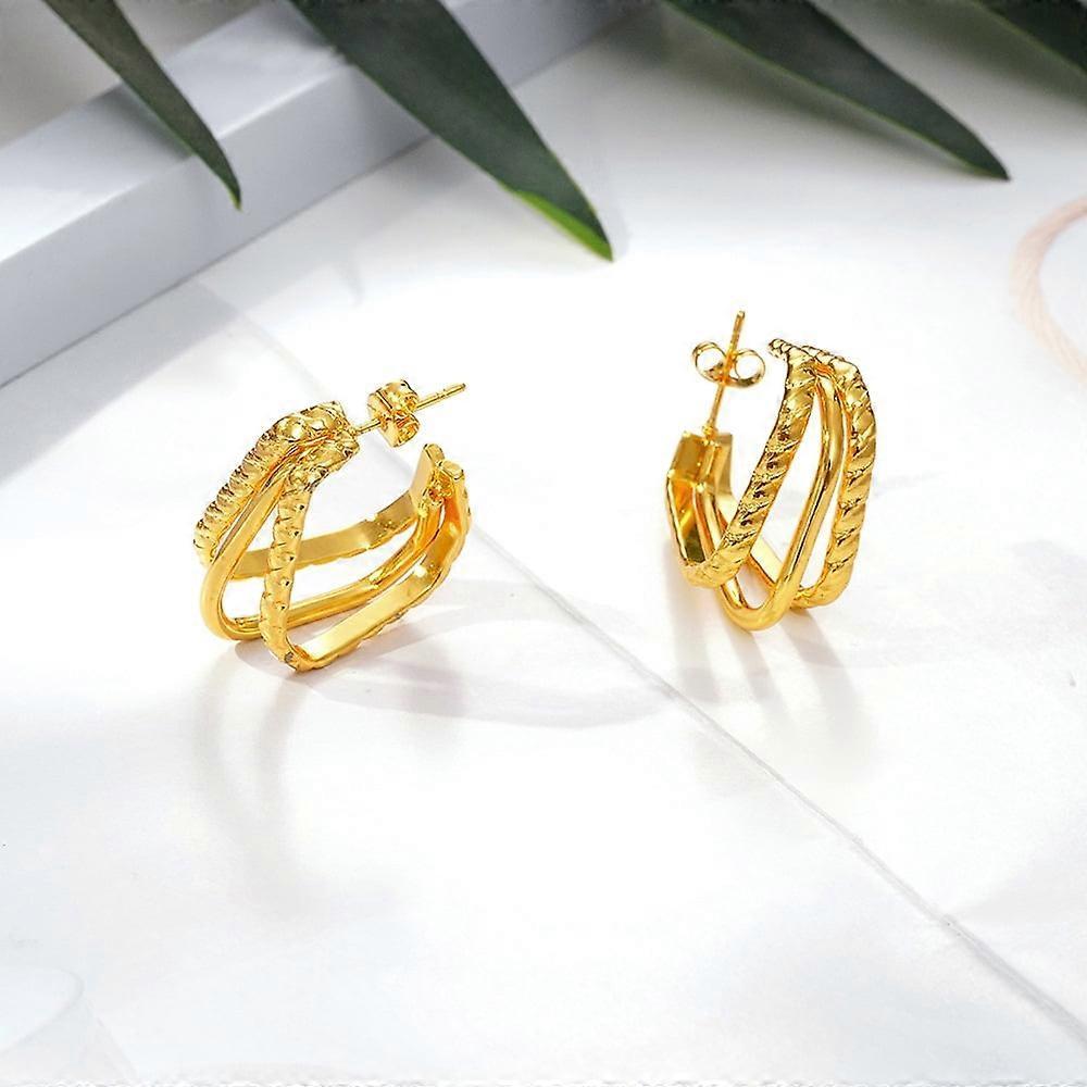 Light Luxury Geometric Circle Earrings – Simple, Fashionable & Versatile for Daily Wear