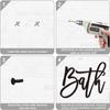 Bath Metal Word Wall Decor Stylish Bath Sign Powder Room & Bathroom Decor Modern Farmhouse Design Elegant Restroom Wall