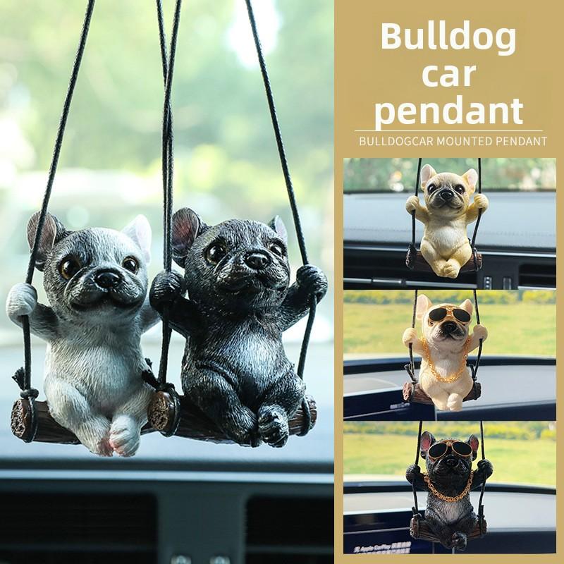 Bulldog Car Pendant Rearview Mirror Car Pendant Car Pendant Car Pendant Cute Puppy Small Fresh