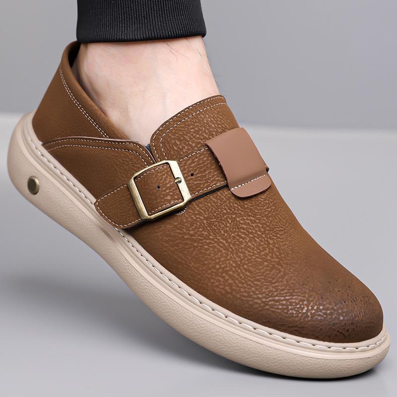 Fashion Genuine Leather Board Shoes Fashion Retro High-quality Styles Daily Leisure and Business Trendy Youth Outdoor Shoes Slip On