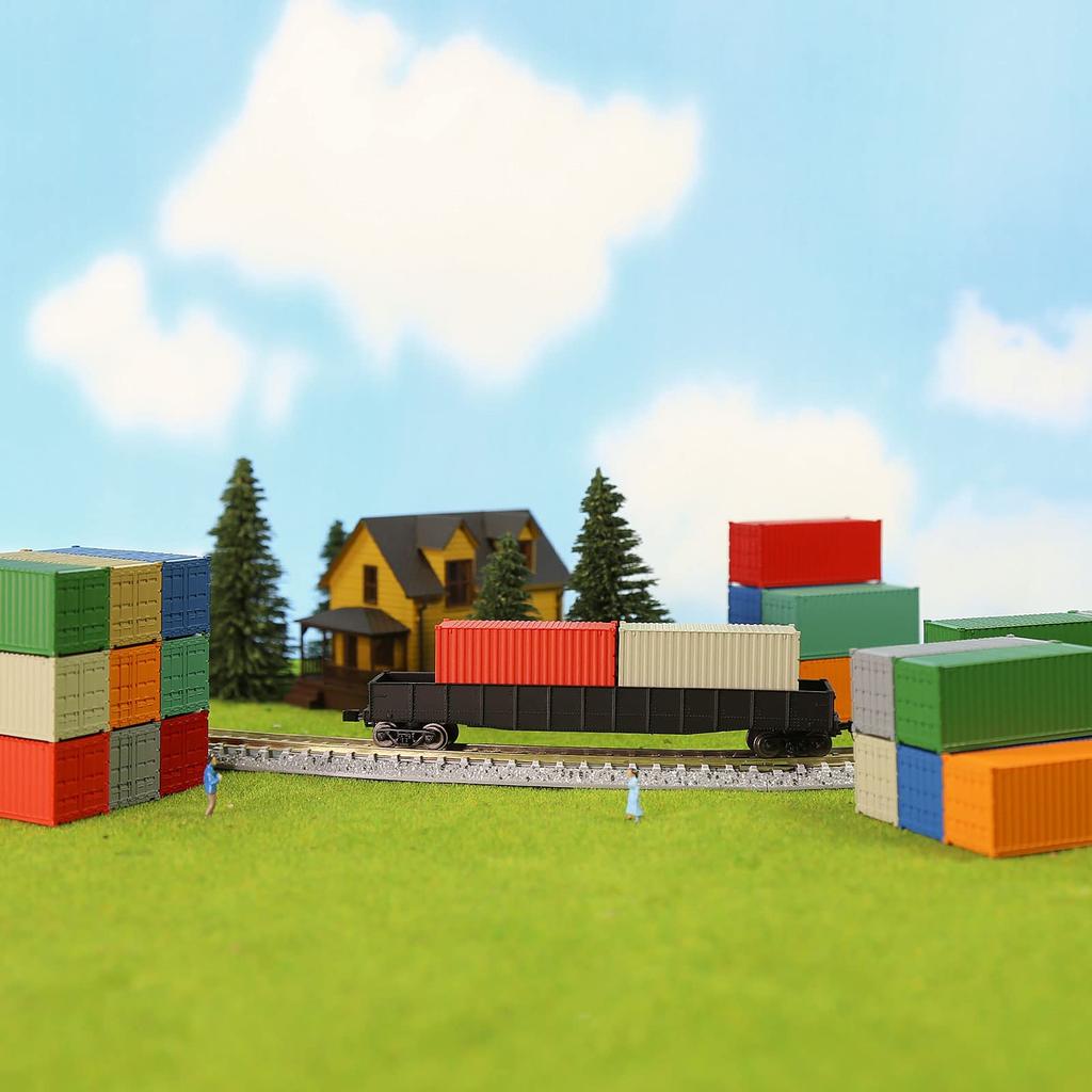 20ft N gauge new model railroad beige gray 9-pack containers, paint, supplies, (20ft)