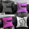 Pillow Case N-Nash Fishing Logo Office Sofa Dorm Chair Back Short Plush Double-Sided Printing Home Cushion Cover